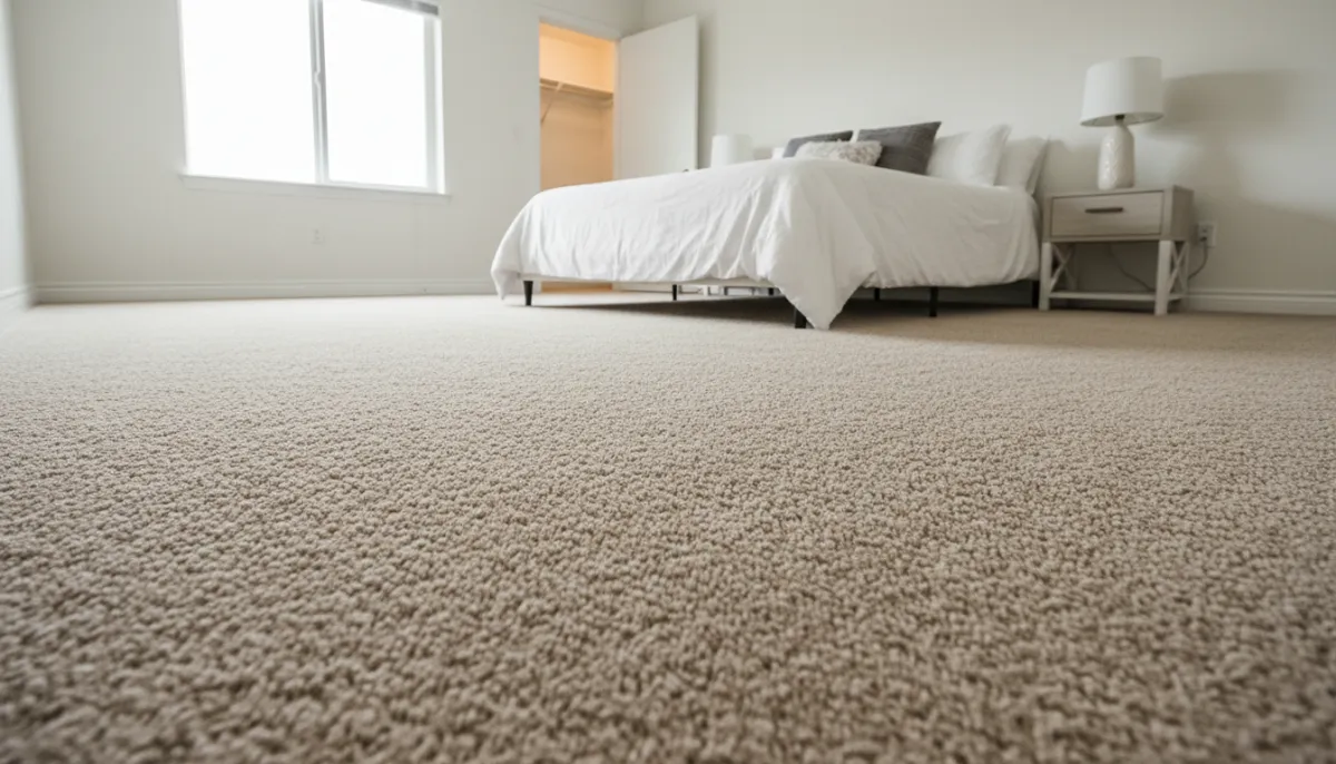 New wall-to-wall carpet with fresh padding installed in a Summerfield, FL bedroom