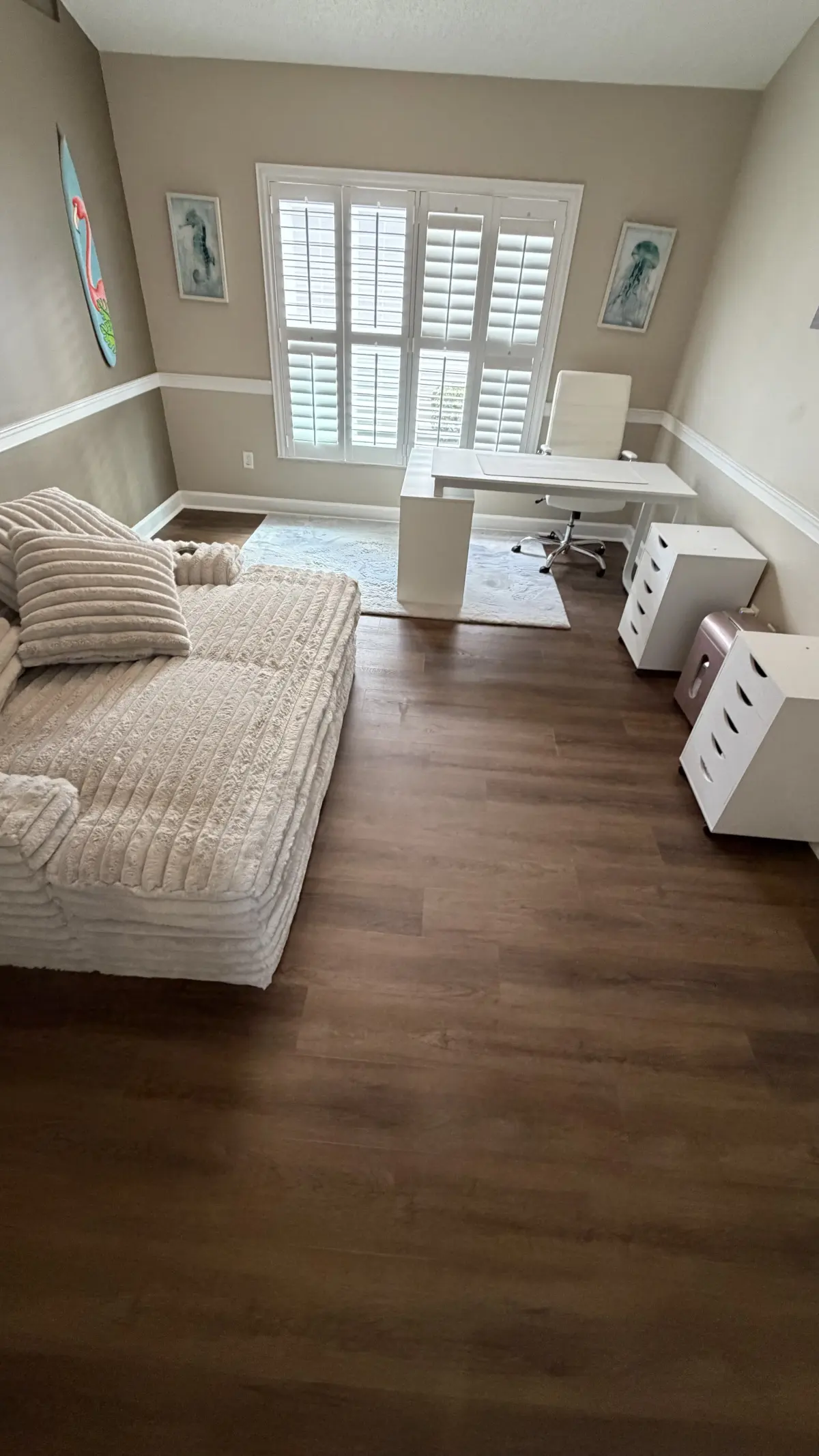 Whole-home luxury vinyl plank floor installed over a concrete slab in Summerfield, FL